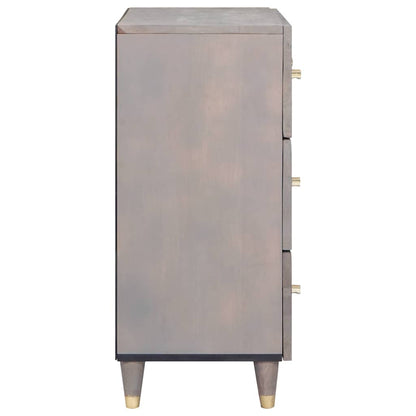 vidaXL Sideboard 2 pcs Grey 60 x 33 x 75 cm Solid Mango Wood