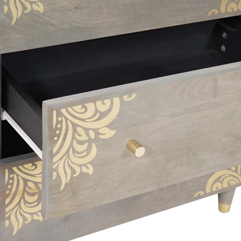 vidaXL Bathroom Cabinet Set 3 pcs Grey and Gold 180 x 33 x 75 cm