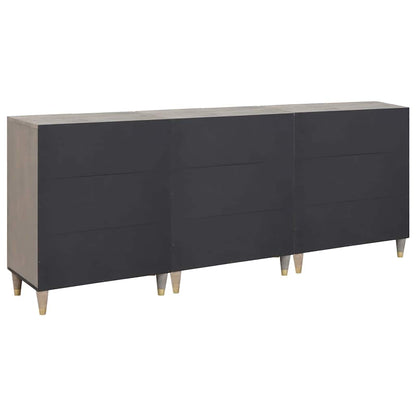 vidaXL Bathroom Cabinet Set 3 pcs Grey and Gold 180 x 33 x 75 cm