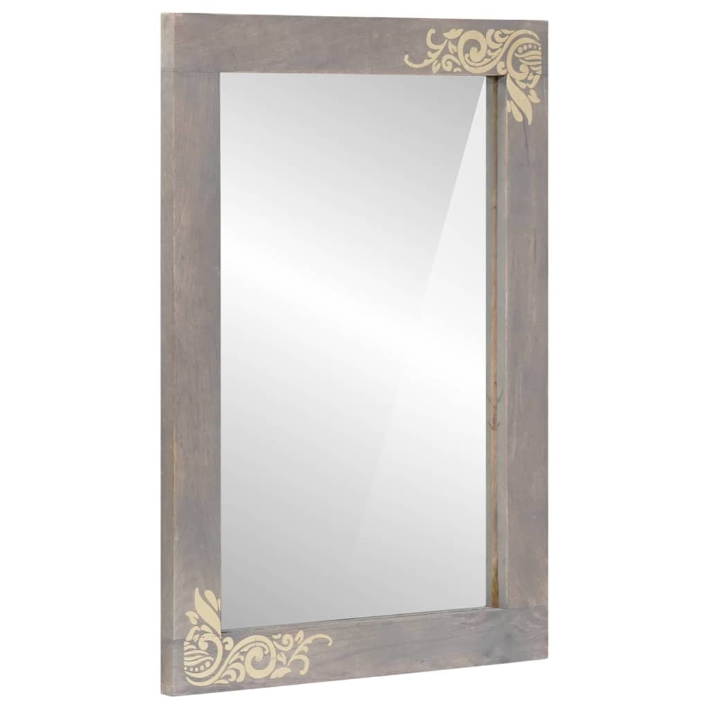 vidaXL Bathroom Cabinet Set with Drawer 3 pcs Grey Solid Mango Wood