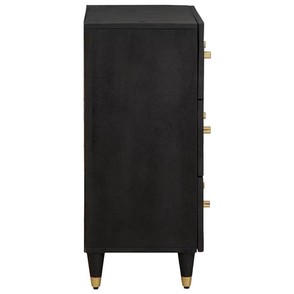 vidaXL Sideboard 2 pcs Black 60 x 33 x 75 cm Solid Mango Wood