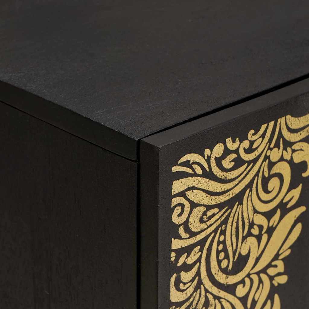vidaXL Bathroom Cabinet Set with Drawer 3 pcs Black Solid Mango Wood
