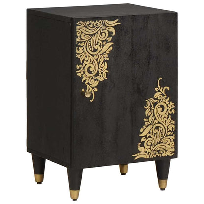 vidaXL Bathroom Cabinet Set with Drawer 4 pcs Black Solid Mango Wood