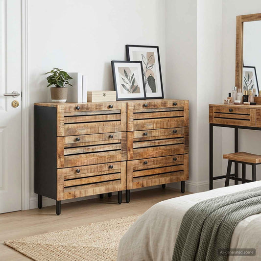 vidaXL Storage Cabinets 2 pcs 120 x 33 x 75 cm Solid Mango Wood