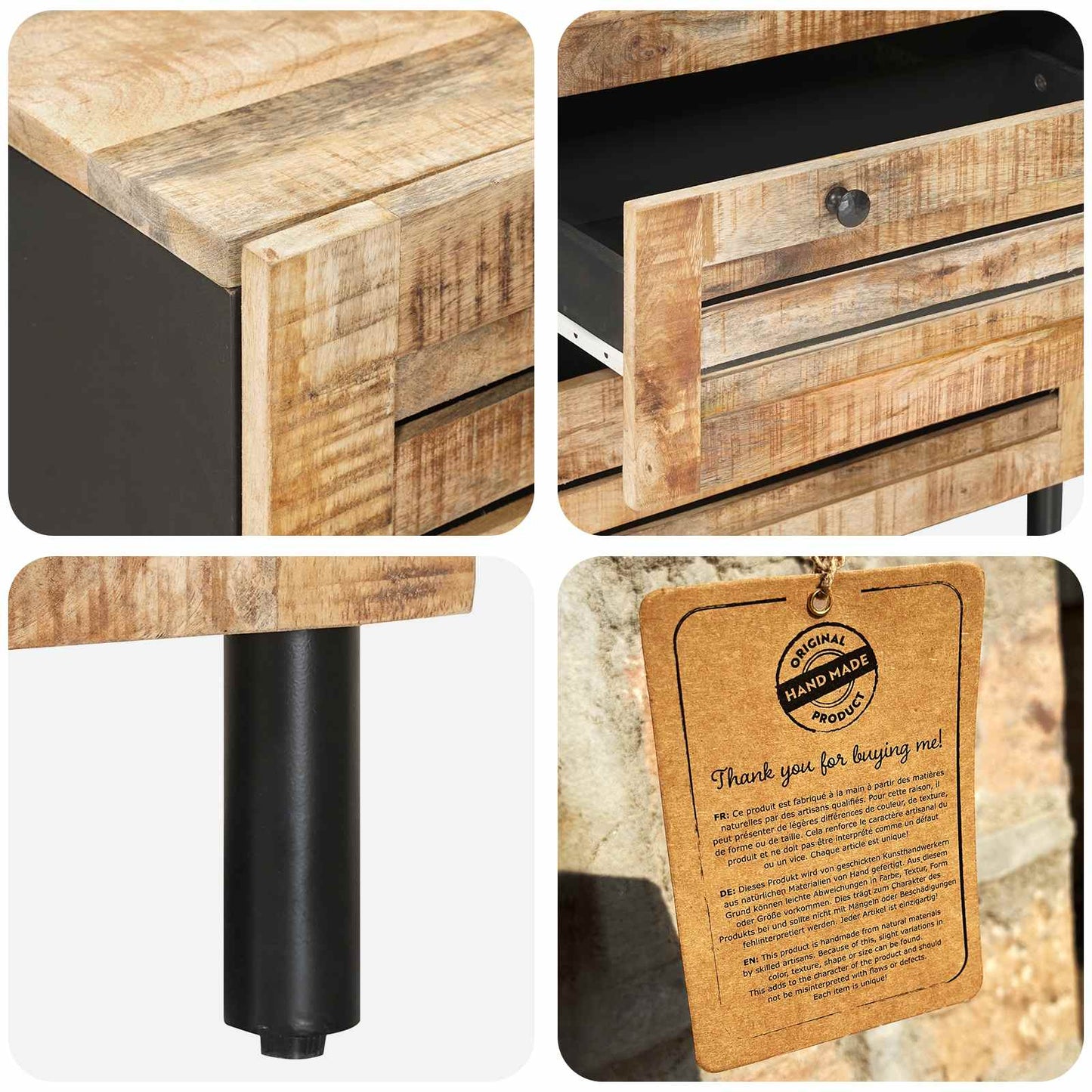 vidaXL Storage Cabinets 3 pcs 180 x 33 x 75 cm Solid Mango Wood