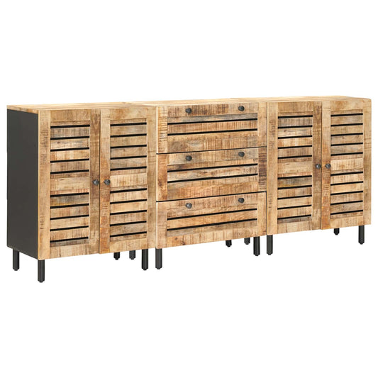 vidaXL Storage Cabinets 3 pcs 180 x 33 x 75 cm Solid Mango Wood