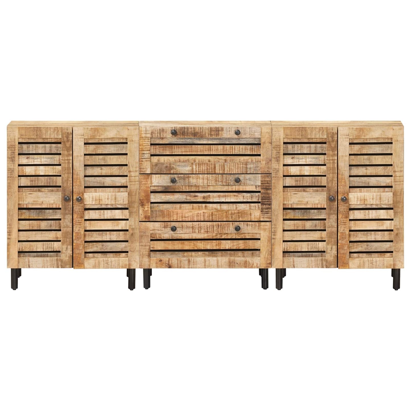 vidaXL Storage Cabinets 3 pcs 180 x 33 x 75 cm Solid Mango Wood