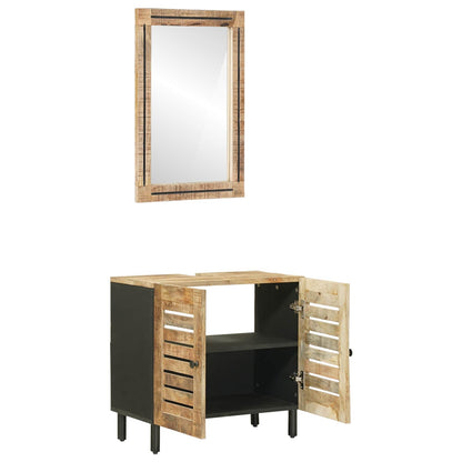 vidaXL Bathroom Cabinet Set 2 pcs Natural Solid Mango Wood