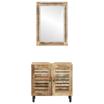 vidaXL Bathroom Cabinet Set 2 pcs Natural Solid Mango Wood
