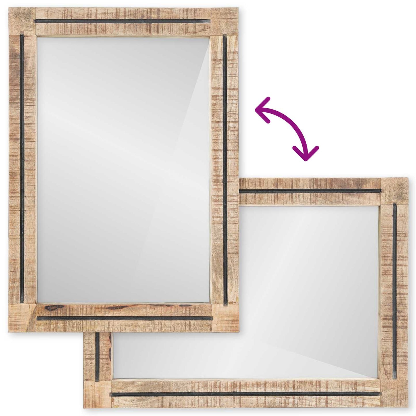 vidaXL Bathroom Cabinet Set 2 pcs Natural Solid Mango Wood