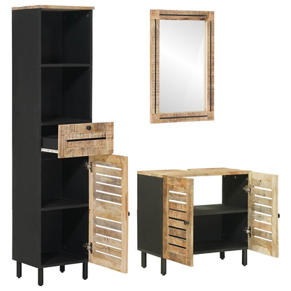 vidaXL Bathroom Cabinet Set 3 pcs Natural Solid Mango Wood