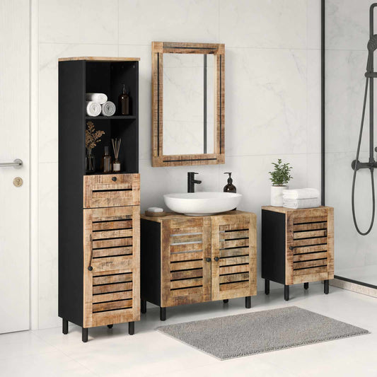 vidaXL Bathroom Cabinet Set 4 pcs Natural Solid Mango Wood