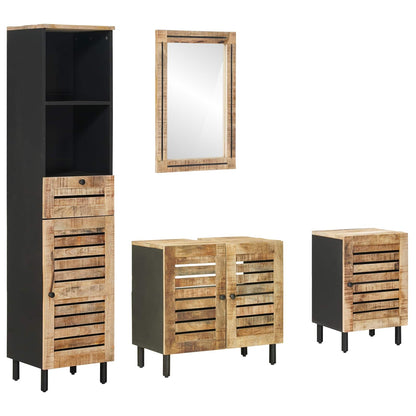 vidaXL Bathroom Cabinet Set 4 pcs Natural Solid Mango Wood