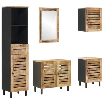 vidaXL Bathroom Cabinet Set 5 pcs Natural Solid Mango Wood