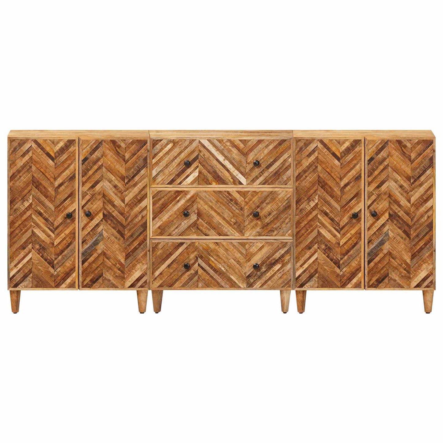 vidaXL Storage Cabinets 3 pcs Brown 60 x 33.5 x 75 cm Solid Mango Wood