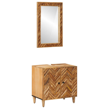 vidaXL Bathroom Cabinet Set Wall-mounted 2 pcs Solid Mango Wood