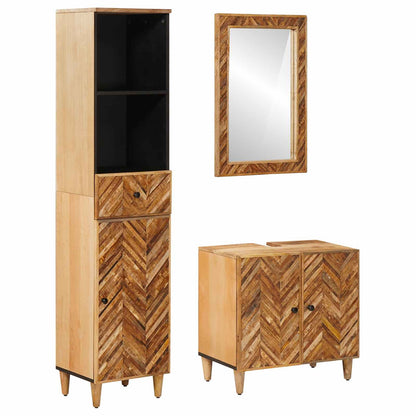 vidaXL Bathroom Cabinet Set with Drawer 3 pcs Solid Mango Wood