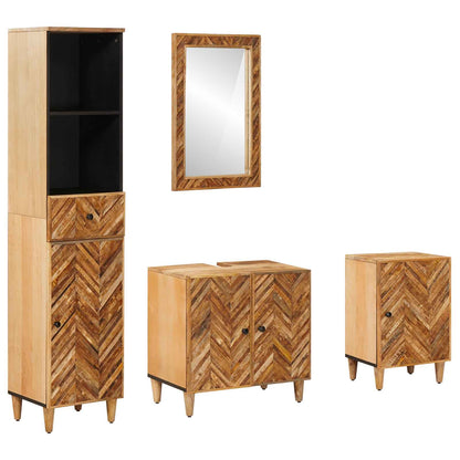 vidaXL Bathroom Cabinet Set with Drawer 4 pcs Solid Mango Wood