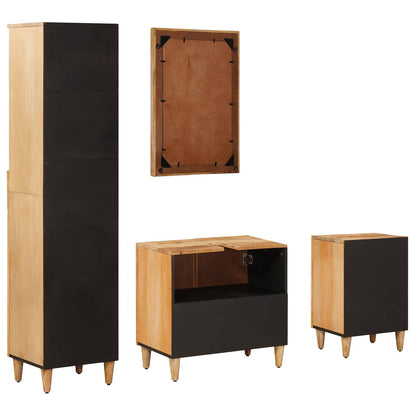 vidaXL Bathroom Cabinet Set with Drawer 4 pcs Solid Mango Wood