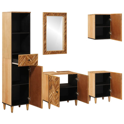 vidaXL Bathroom Cabinet Set with Drawer 5 pcs Solid Mango Wood