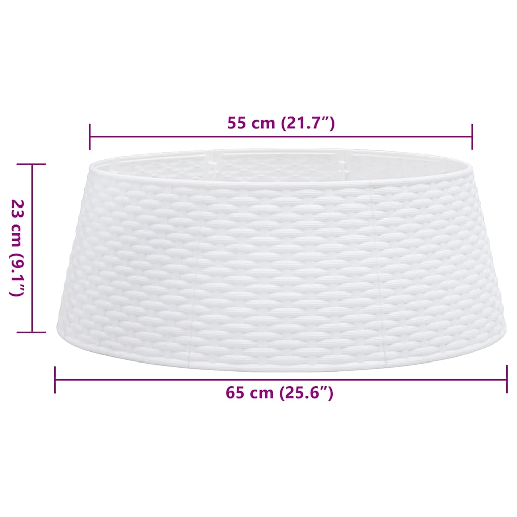 vidaXL Christmas Tree Skirt White Ø65x23 cm Plastic