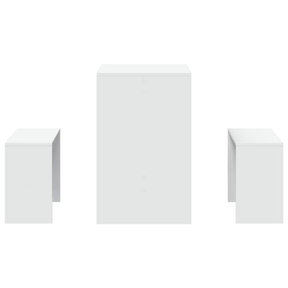 vidaXL 3 Piece Dining Table and Bench set White Engineered Wood