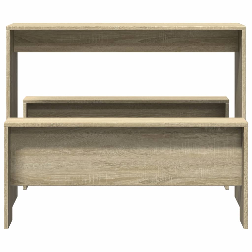 vidaXL 3 Piece Dining Table and Bench set Sonoma Oak Engineered Wood
