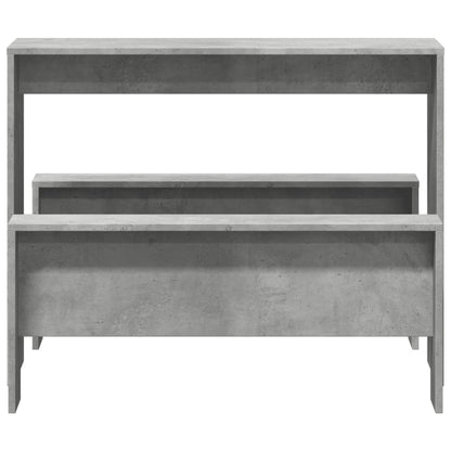 vidaXL 3 Piece Dining Table&Bench set Concrete Grey Engineered Wood