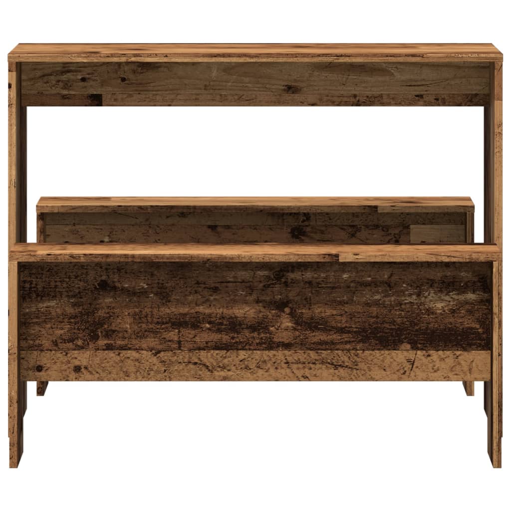 vidaXL 3 Piece Dining Table and Bench set Old Wood Engineered Wood