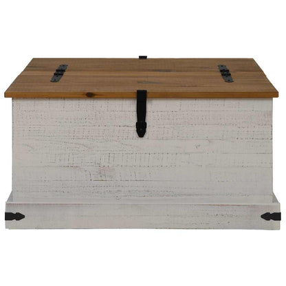 vidaXL Storage Chest HALDEN White 91x91x47 cm Solid Wood Pine