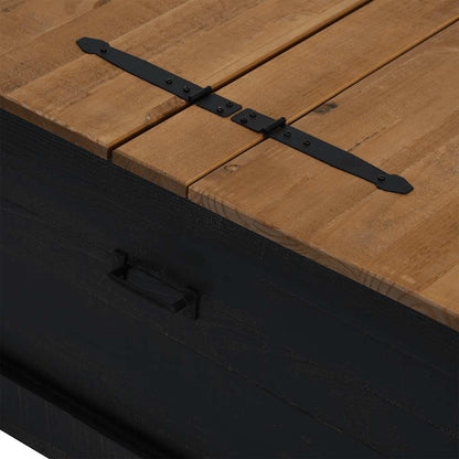 vidaXL Storage Chest HALDEN Black 91x91x47 cm Solid Wood Pine