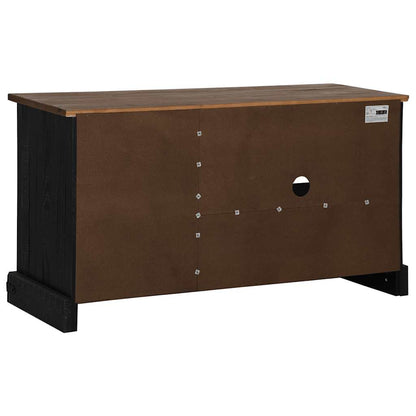 vidaXL TV Cabinet HALDEN with Sliding Door Black 110x40x60 cm Solid Wood