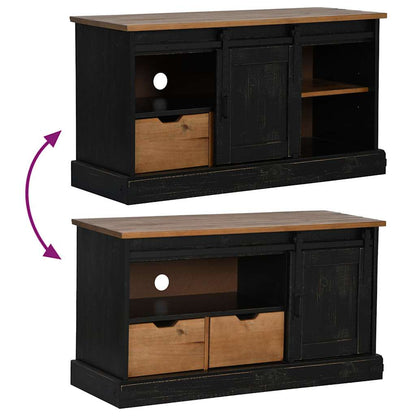 vidaXL TV Cabinet HALDEN with Sliding Door Black 110x40x60 cm