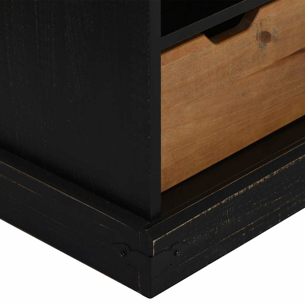 vidaXL TV Cabinet HALDEN with Sliding Door Black 110x40x60 cm