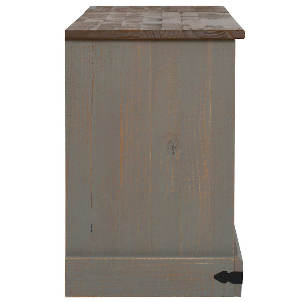 vidaXL TV Cabinet HALDEN 2 Sliding Doors Grey 150x40x60 cm Solid Wood