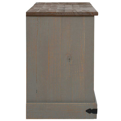 vidaXL TV Cabinet HALDEN 2 Sliding Doors Grey 150x40x60 cm Solid Wood