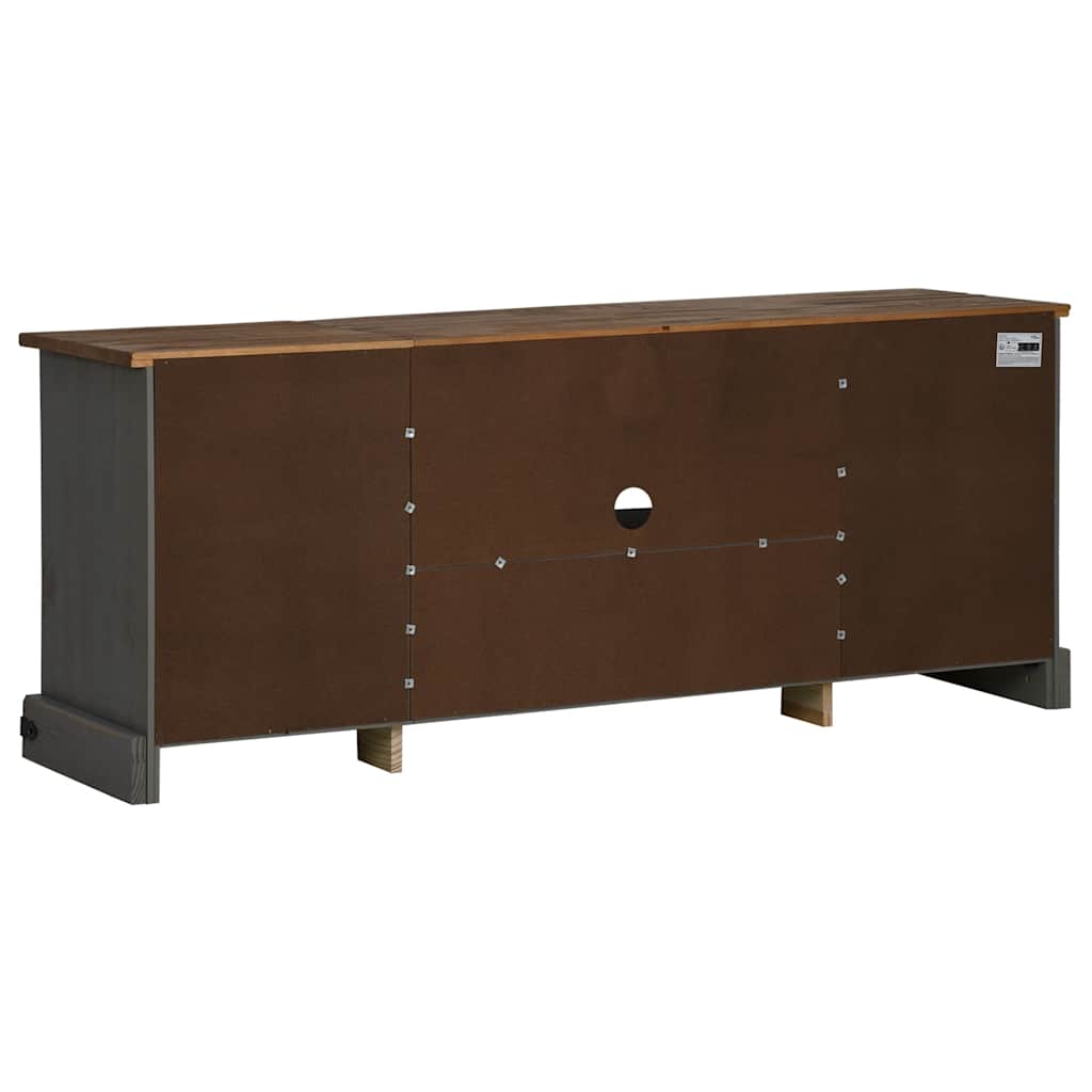 vidaXL TV Cabinet HALDEN 2 Sliding Doors Grey 150x40x60 cm Solid Wood
