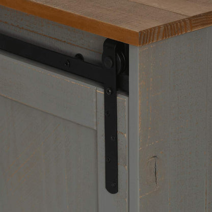 vidaXL TV Cabinet HALDEN 2 Sliding Doors Grey 150x40x60 cm Solid Wood