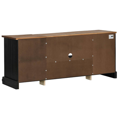 vidaXL TV Cabinet HALDEN 2 Sliding Doors Black 150x40x60 cm Solid Wood