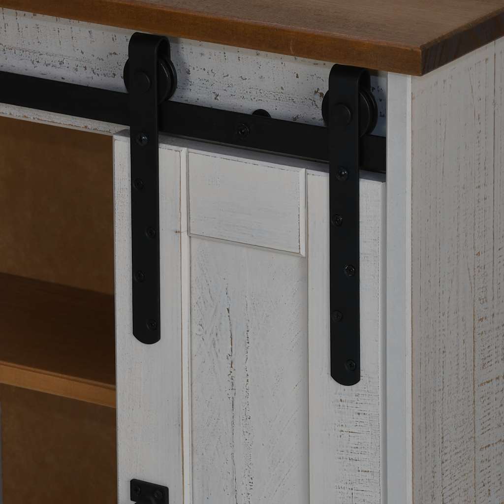 vidaXL Hanging Cabinet HALDEN with Sliding Door White 49x22.5x70 cm Pine