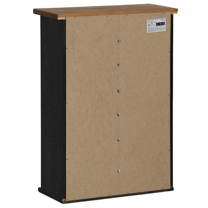 vidaXL Hanging Cabinet HALDEN with Sliding Door Black 49x22,5x70 cm Pine