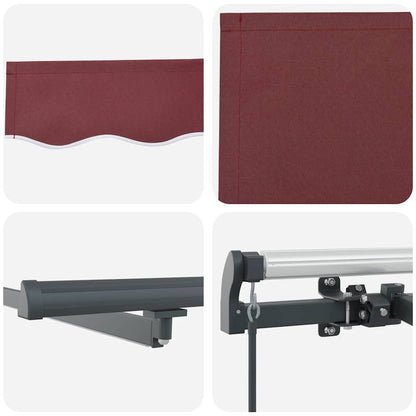 vidaXL Manual Retractable Awning Burgundy 400x300 cm