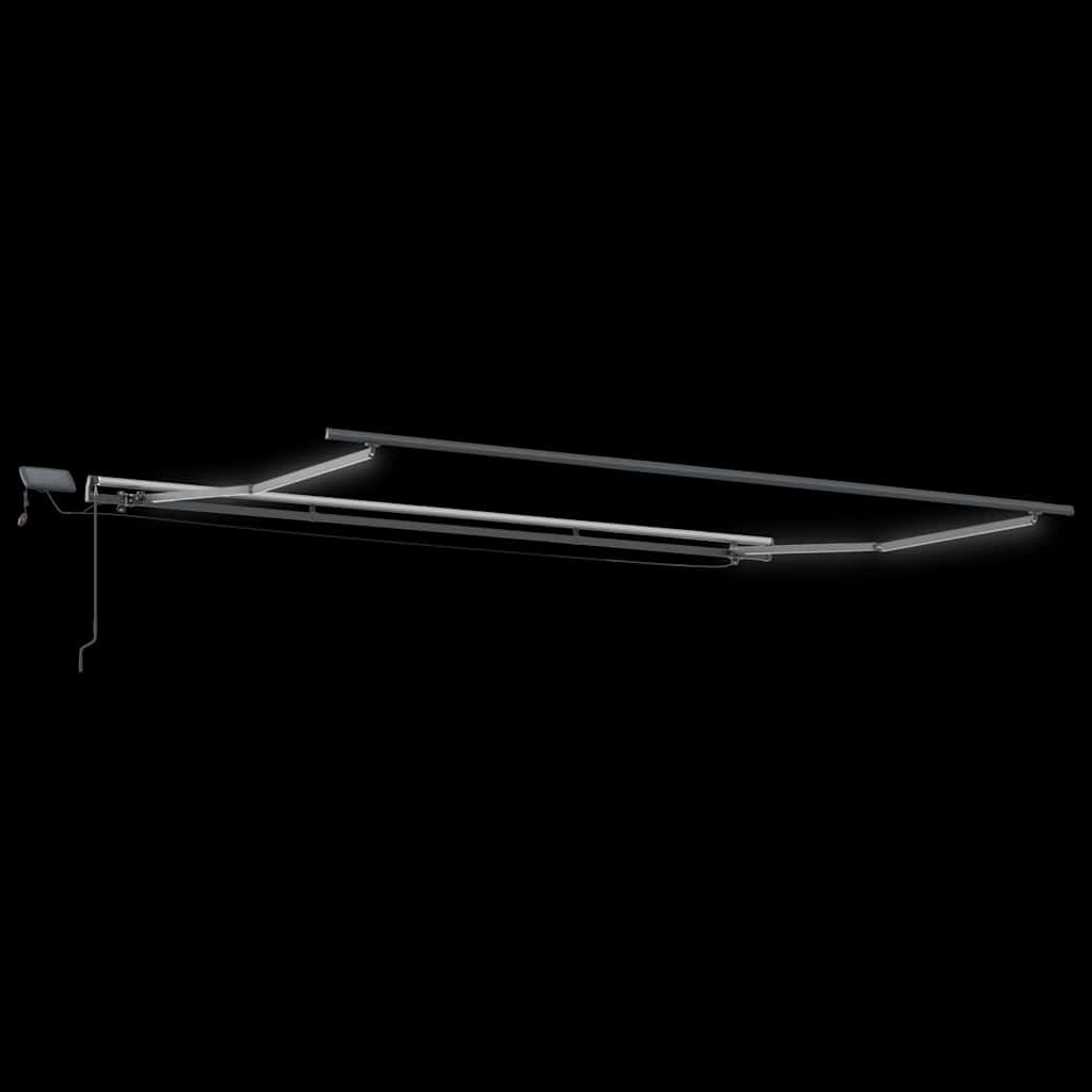 vidaXL Manual Retractable Awning with LEDs Burgundy 400x300 cm