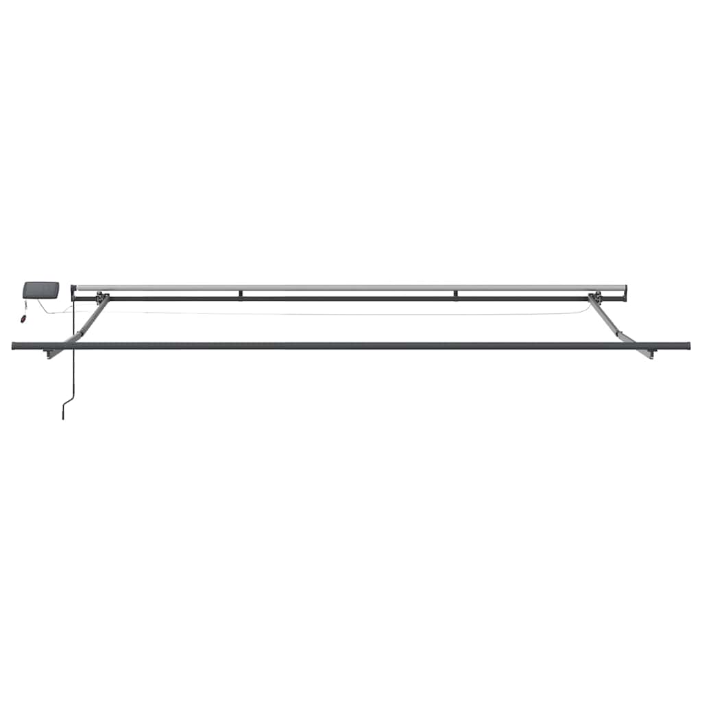 vidaXL Manual Retractable Awning with LEDs Burgundy 400x300 cm
