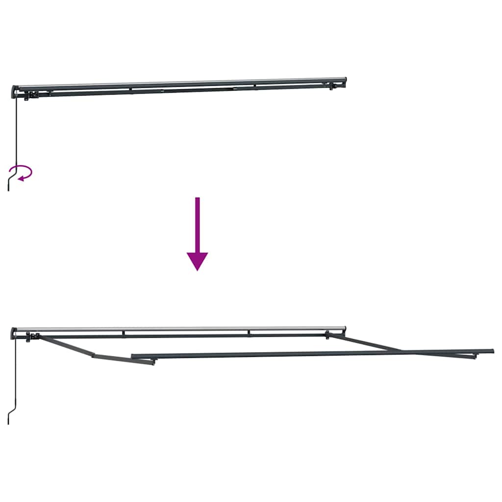 vidaXL Manual Retractable Awning Burgundy 500x300 cm