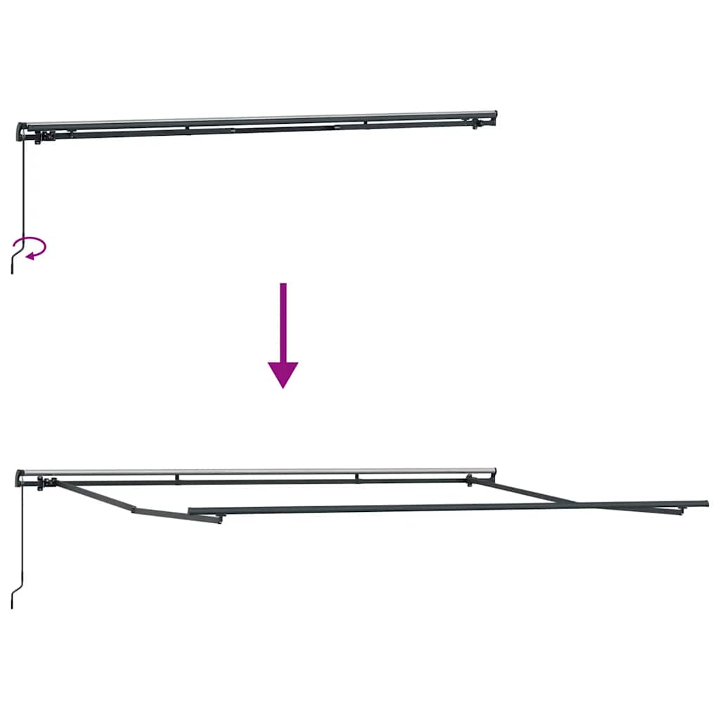 vidaXL Manual Retractable Awning Brown 500x300 cm