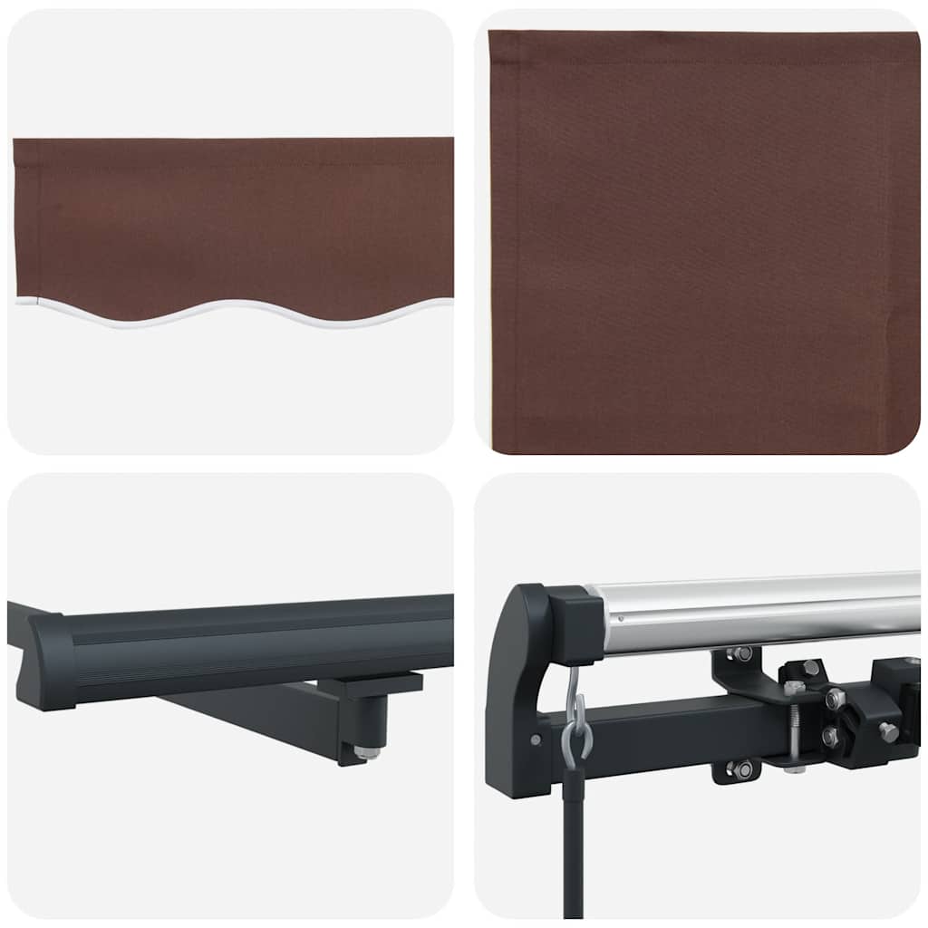 vidaXL Manual Retractable Awning Brown 500x300 cm