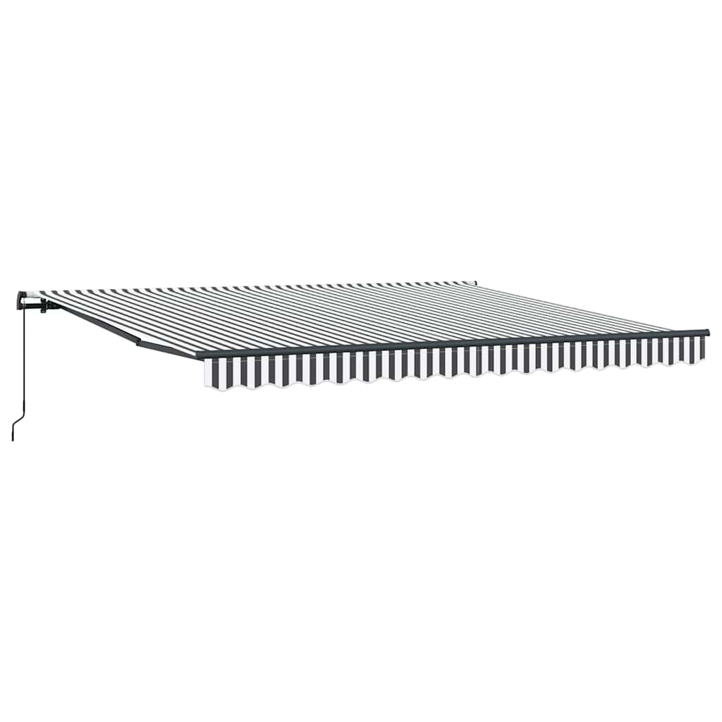 vidaXL Manual Retractable Awning Anthracite and White 400x300 cm