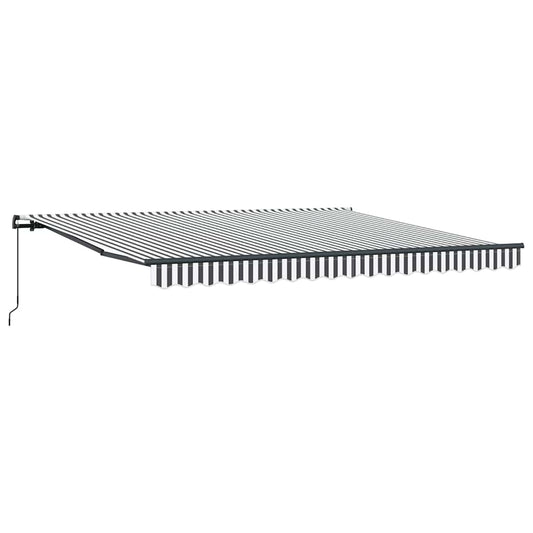 vidaXL Manual Retractable Awning Anthracite and White 400x300 cm