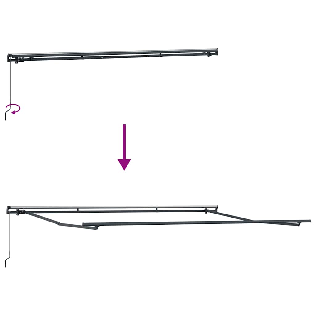 vidaXL Manual Retractable Awning Anthracite and White 400x300 cm